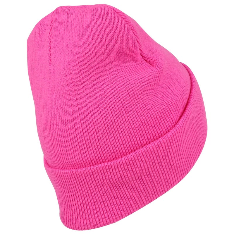 Armycrew High Visibility Neon Color Cuff Long Winter Beanie Hat - Pink - Image 3
